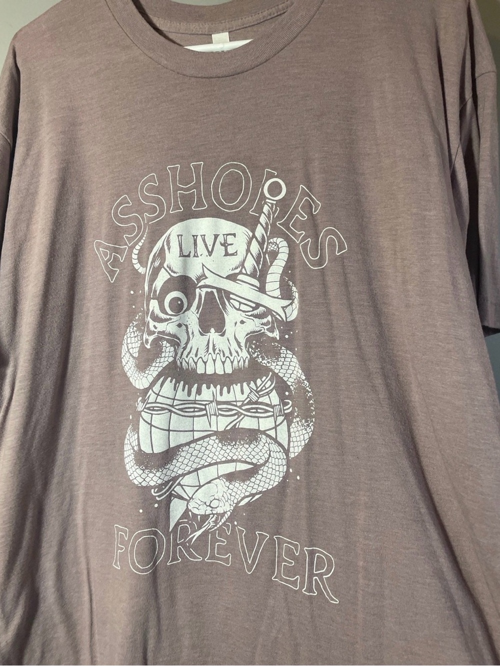 Graphic Skull Tee - Dusty Mauve